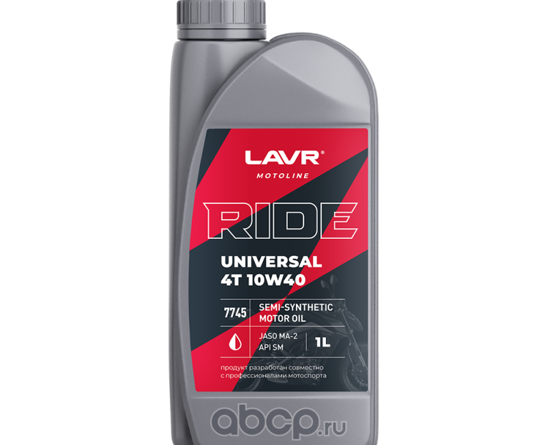 Моторное масло RIDE UNIVERSAL 4T  10W40 SM LAVR MOTO полусинтетика