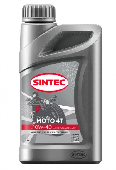 Масло моторное Sintec Moto 4T 10W-40 SL/CF MA2, канистра 1л