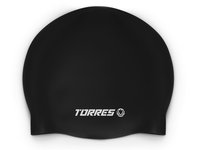 Шапочка для плав. TORRES, SW-12507BK, черный, силикон