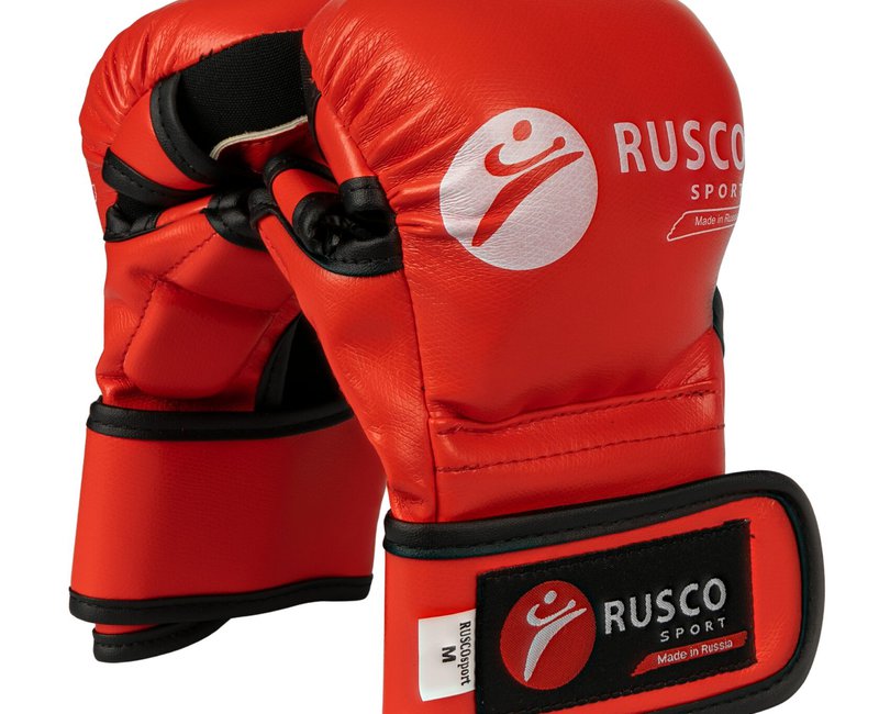 Перчатки для смешанных единоборств RUSCO SPORT к/з синий 