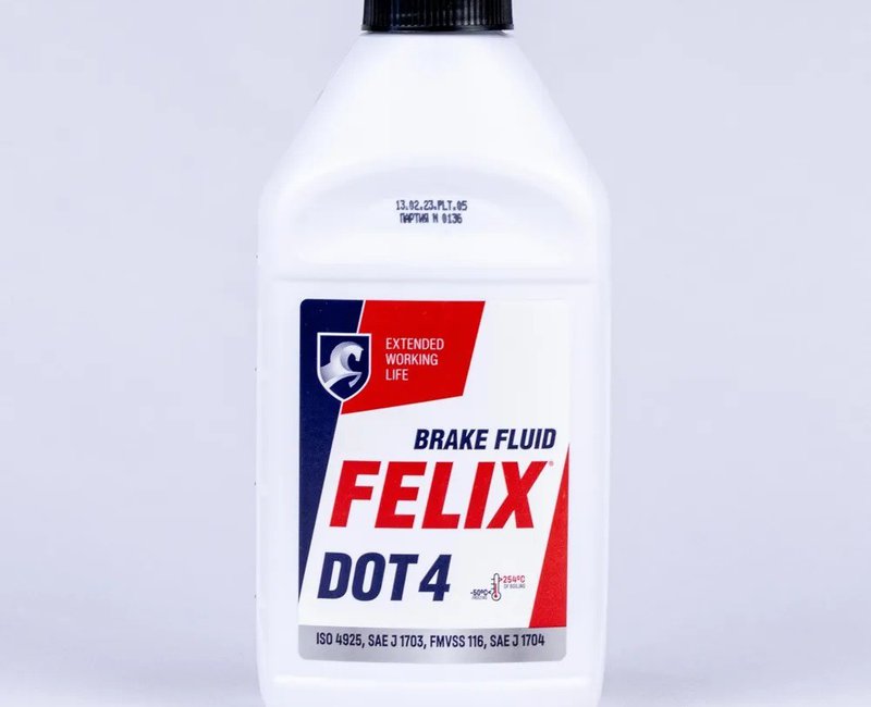 Тормозная жидкость FELIX  дот 4" флакон 0,455 кг