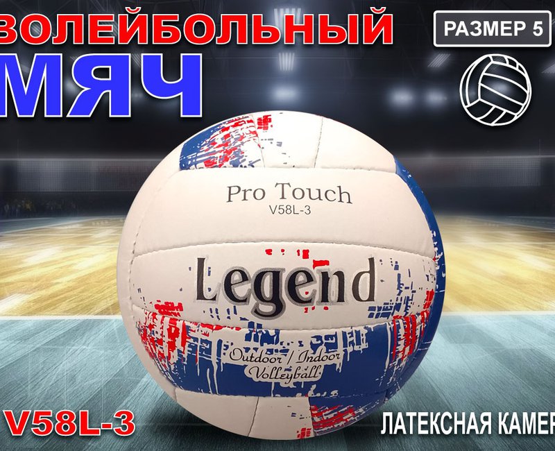 Волейбольный мяч Legend белый с синими вставками