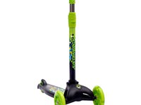 Самокат JE-SK120-91 LED 120/76мм black-green (светящиеся колеса)