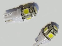 лампа панели приборов без цоколя светодиодная LED T10-5 12V (пара)