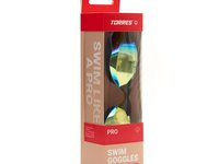 Очки для плав.TORRES Pro, SW-32521MR, зерк.линзы.,чёрная оправа, дв.рег.ремешок
