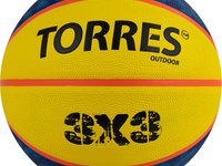 Мяч баскетбольный TORRES 3х3 Outdoor, B022336, р. 6, 8 панелей, резина,бут.кам,нейл.корд,жёлто-синий