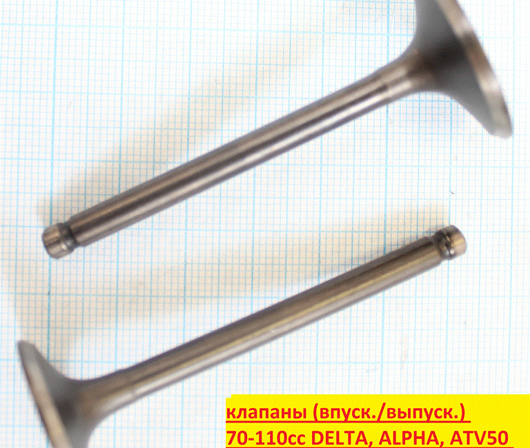 Клапаны впуск выпуск70-125см3 Delta Alpha d20/23 i=64.9/65.9
