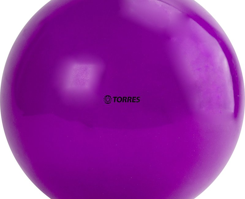 Мяч для художественной гимнастики однотонный TORRES, AG-15-05, диам. 15 см, ПВХ, фиолетовый