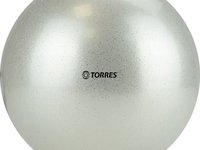 Мяч для художественной гимнастики однотонный TORRES, AG-15-07, диам. 15 см, ПВХ, серебристый