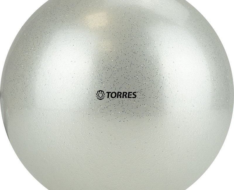 Мяч для художественной гимнастики однотонный TORRES, AG-15-07, диам. 15 см, ПВХ, серебристый