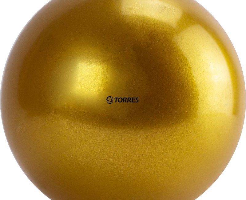 Мяч для художественной гимнастики однотонный TORRES, AG-15-10, диам. 15 см, ПВХ, золотистый