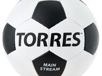 Мяч  футбольный TORRES Main Stream, F30185, р.5, 32 пан. ПУ, 4 под. слоя, руч. сшивка, бело-черный