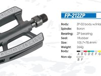 педали бренд "VORON" FP-212ZP, пластик, с нескользящим покрытием, ось из бористой стали, шариковый п