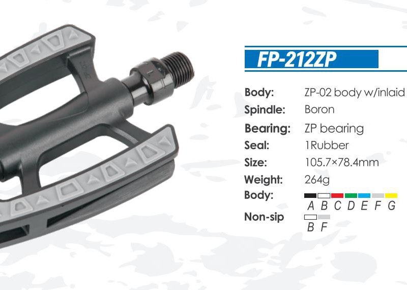 педали бренд "VORON" FP-212ZP, пластик, с нескользящим покрытием, ось из бористой стали, шариковый п