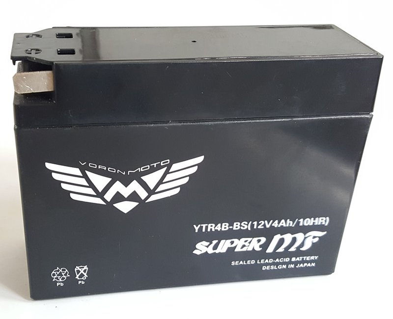 аккумулятор гелевый YTR4B-BS  12V4AH  (д113х ш38х в87) Yamaha, Suzuki