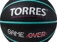 Мяч баскет TORRES Game Over B023117, р.7, резина, нейлон. корд, бут. кам., черный