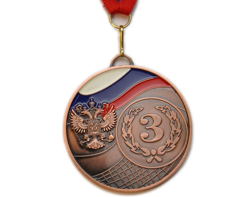 Медаль спортивная с лентой 3 место d - 6,5 см :1502-3