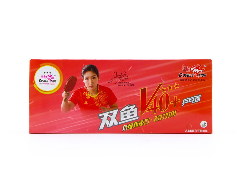 Шарик для наст. тенниса DOUBLE FISH 3***, V111F10, диам. V40+мм, ITTF Appr,плаcтикбелый